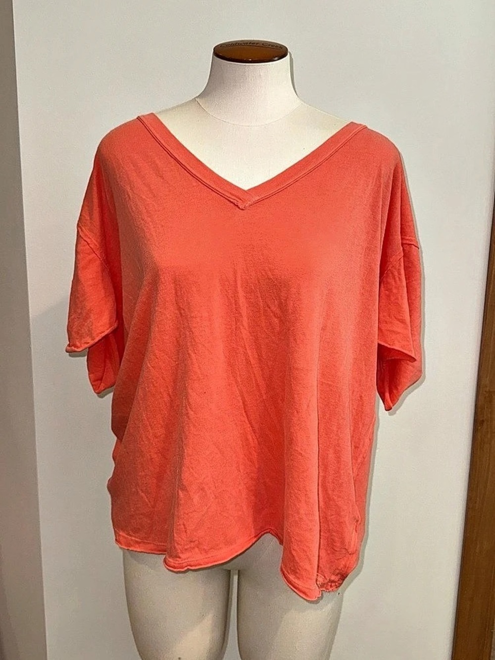 Free People V-Neck Tee Orange Size Small NWT